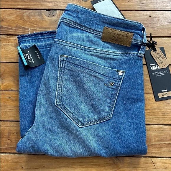 Mavi Amerika peace women jeans wide legs flare 25/34 ripped distressed blue - Picture 5 of 15